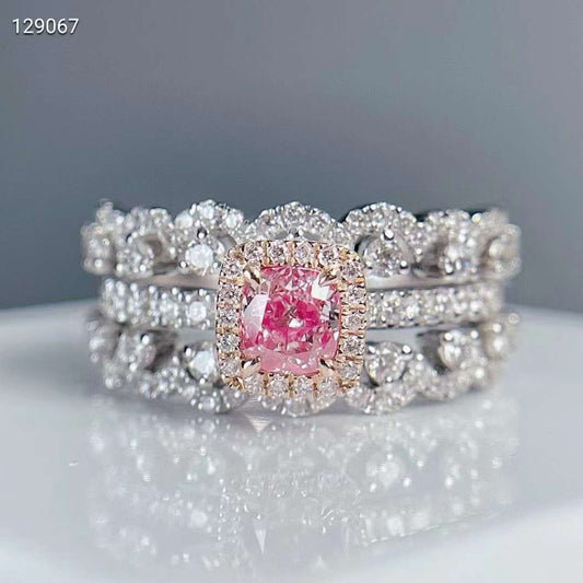 Rose Blossom of the Evening - GIA certified 18k gold ring with 0.51ct natural pink diamond