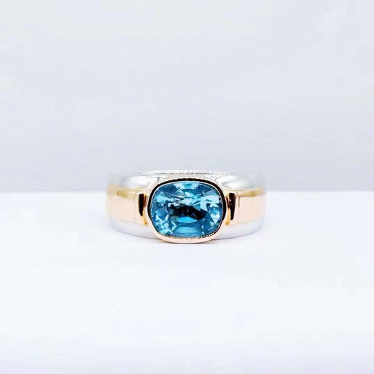 Sky Blue Dream – 18K Gold Santa Maria Aquamarine Ring