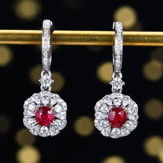 Fire of Passion – 18k gold earrings with 0.66ct natural ruby ​​in pigeon blood red