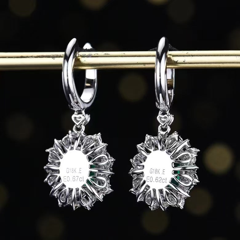 Enchantment in Emerald: 18K gold earrings with 1.29ct natural gemstone