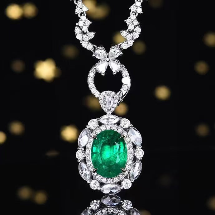 Emerald Shine – 18K Gold Ring Pendant with 3.7ct Zambian Emerald