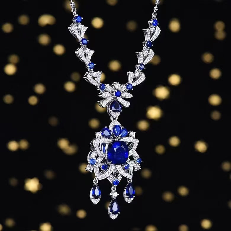 Sapphire Shine of Eternity – 18K Gold Necklace with 2.93ct Sri Lanka Sapphire