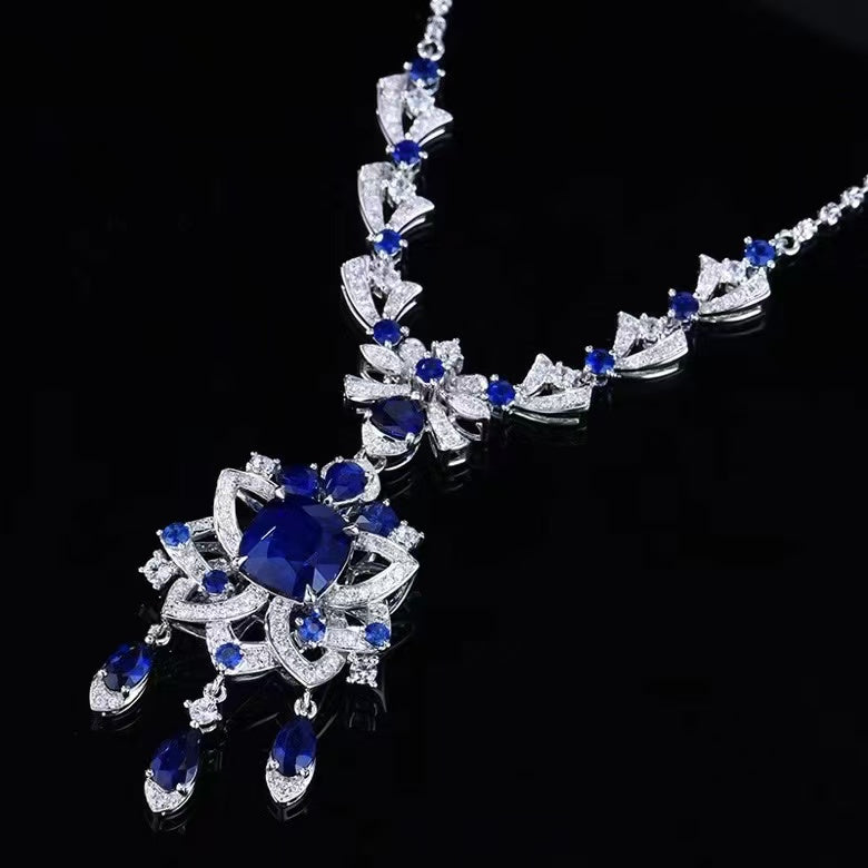 Sapphire Shine of Eternity – 18K Gold Necklace with 2.93ct Sri Lanka Sapphire