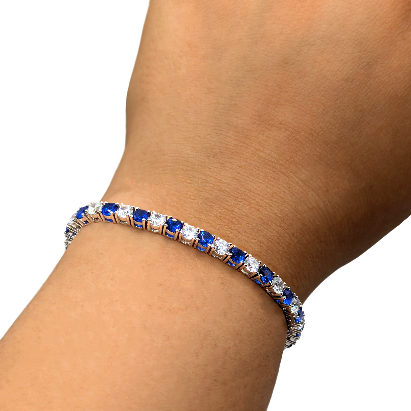 Elysian Dream Tennis Chain Bracelet – Elegance in Blue and White