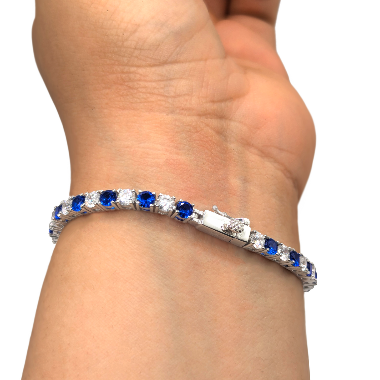 Elysian Dream Tennis Chain Bracelet – Elegance in Blue and White