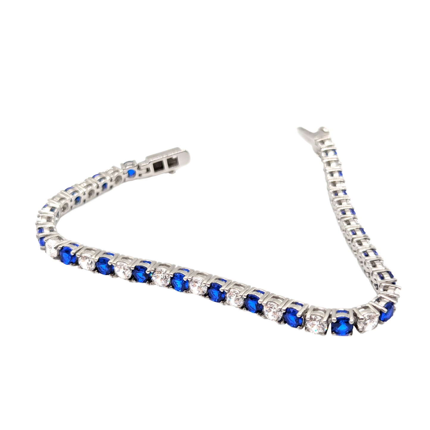 Elysian Dream Tennis Chain Bracelet – Elegance in Blue and White