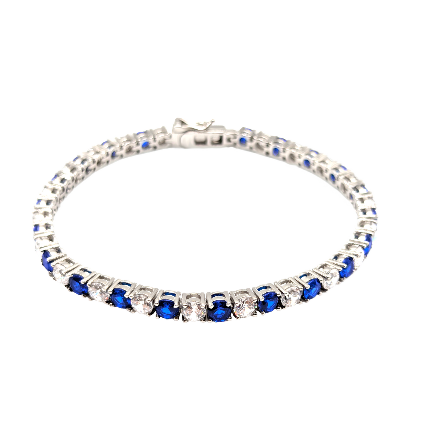 Elysian Dream Tennis Chain Bracelet – Elegance in Blue and White