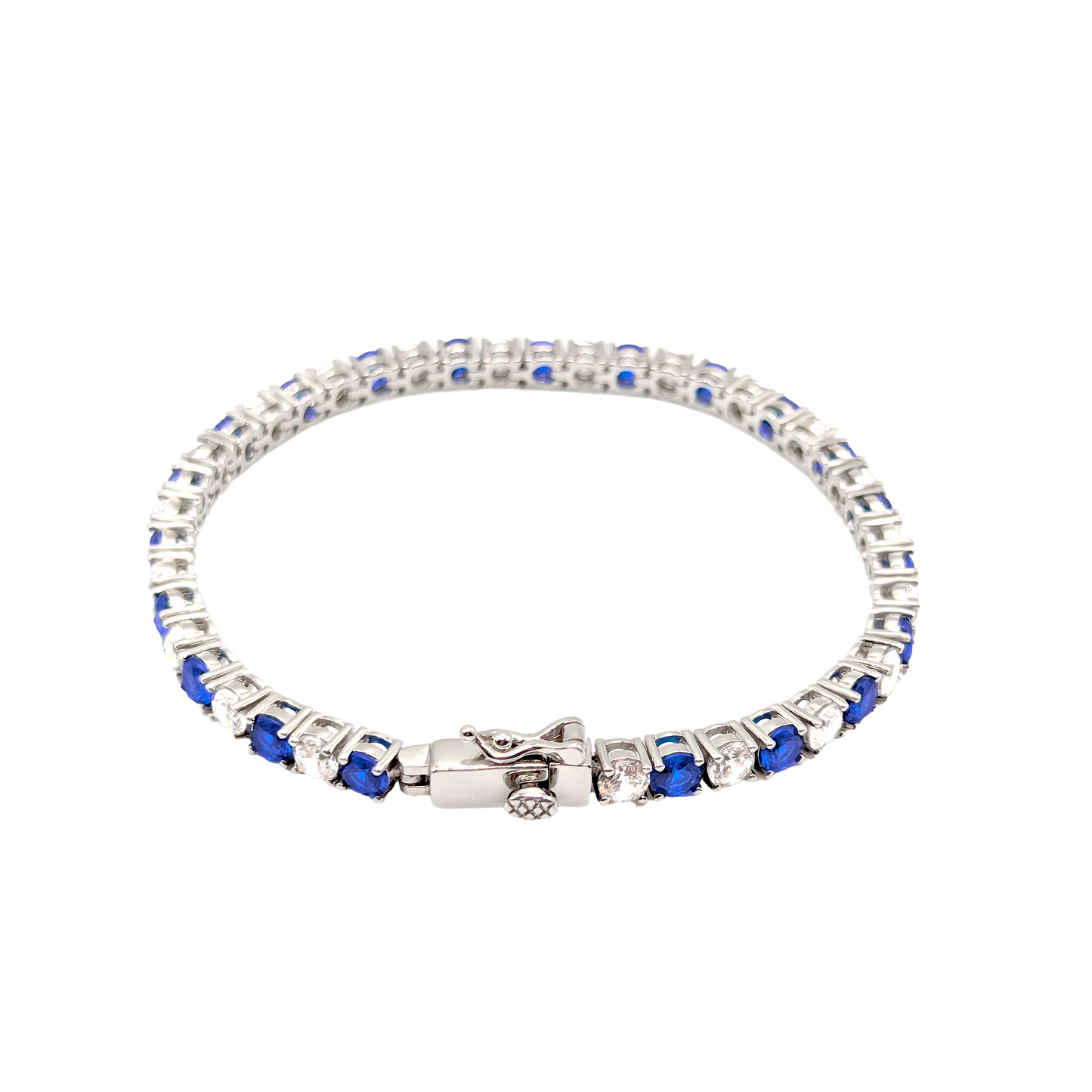 Elysian Dream Tennis Chain Bracelet – Elegance in Blue and White