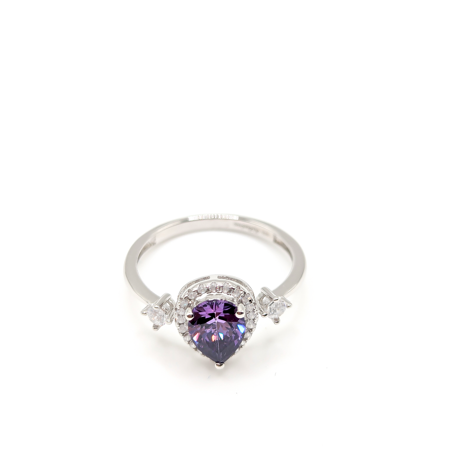 Violet Drop – Elegant Ring in Sterling Silver