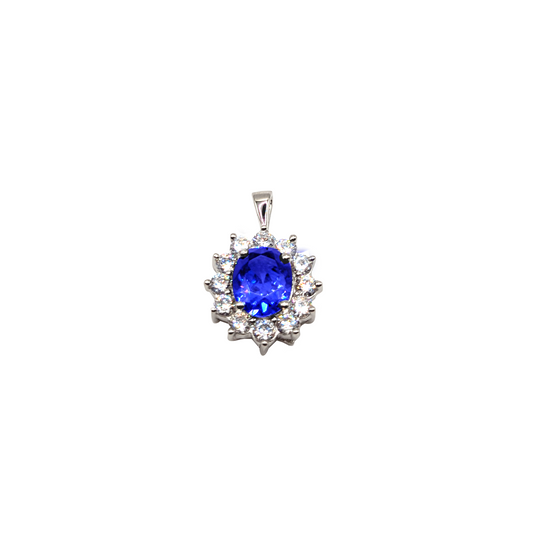 Cornflower magic pendant – floral splendour in sparkling elegance