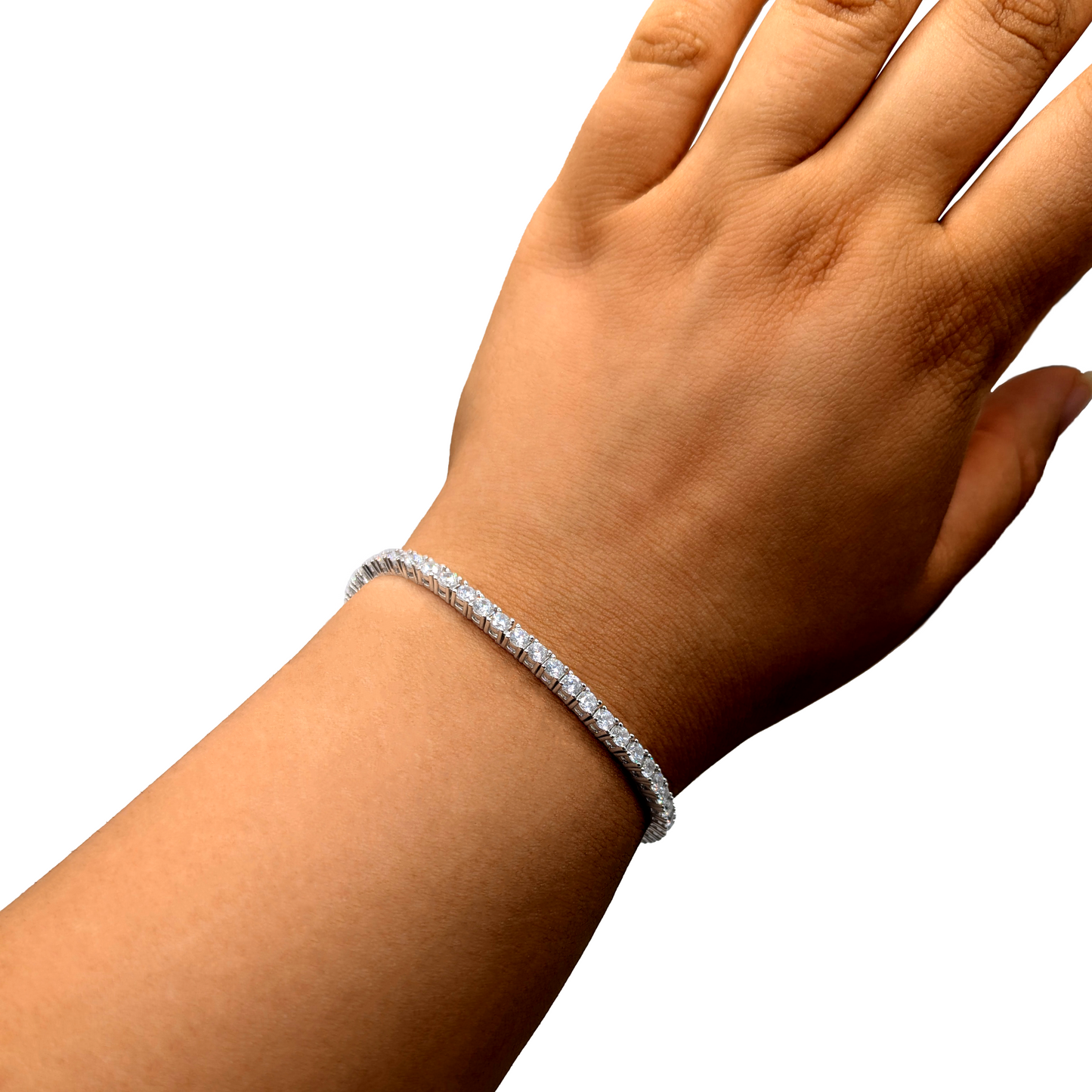 Eternal Shine – Sterling Silver Tennis Chain Bracelet