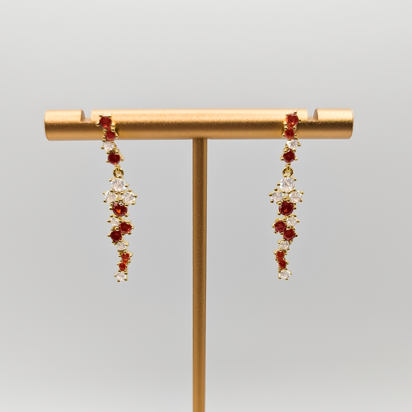 Radiant Symphony Earrings – Elegance in Red and White