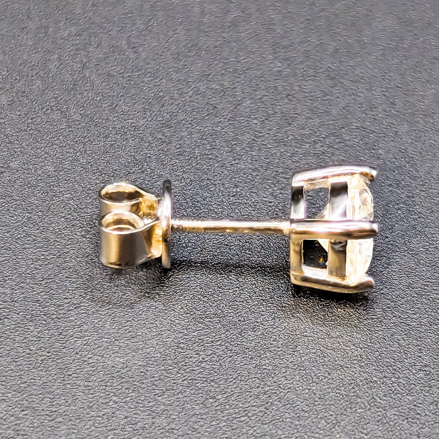 Ray Screw: Moissanite Earrings in Silver and Gold