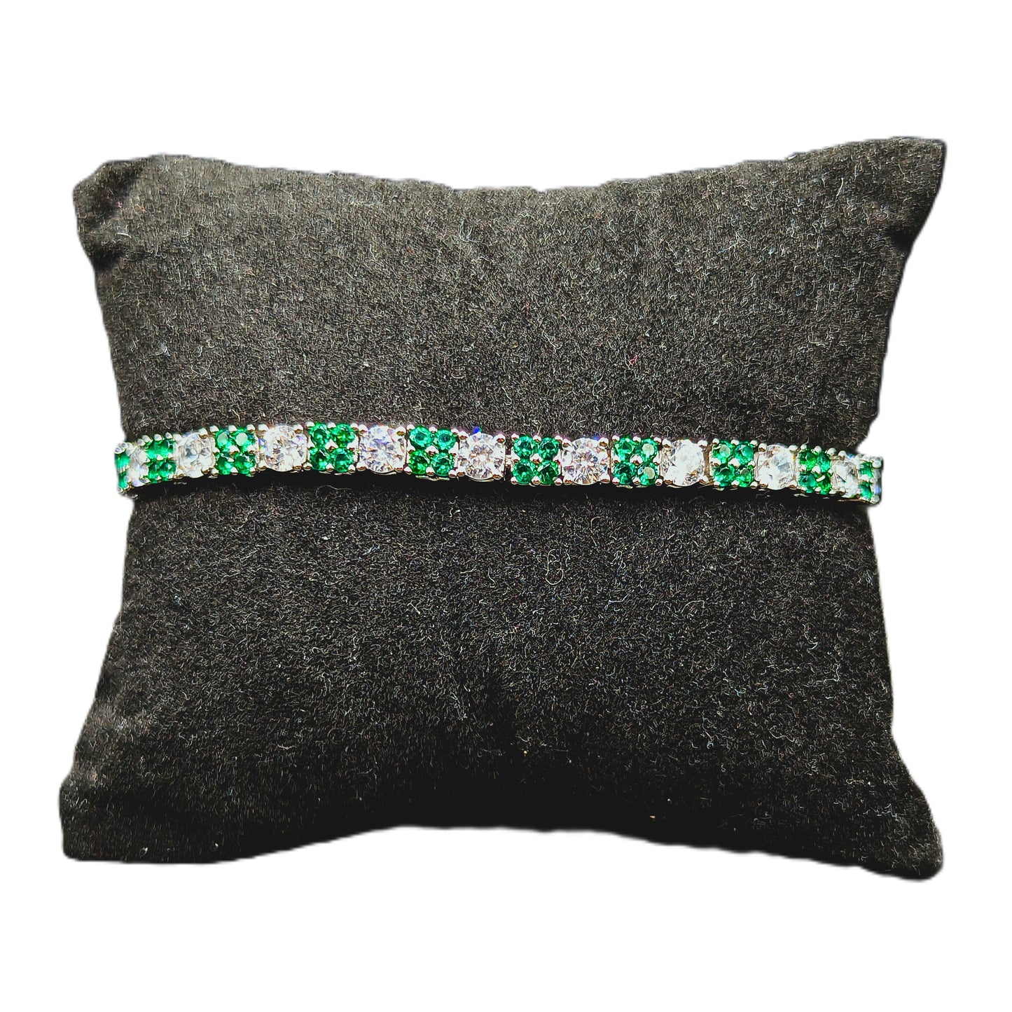 Emerald Shine – Elegant Tennis Chain Bracelet in Sterling Silver