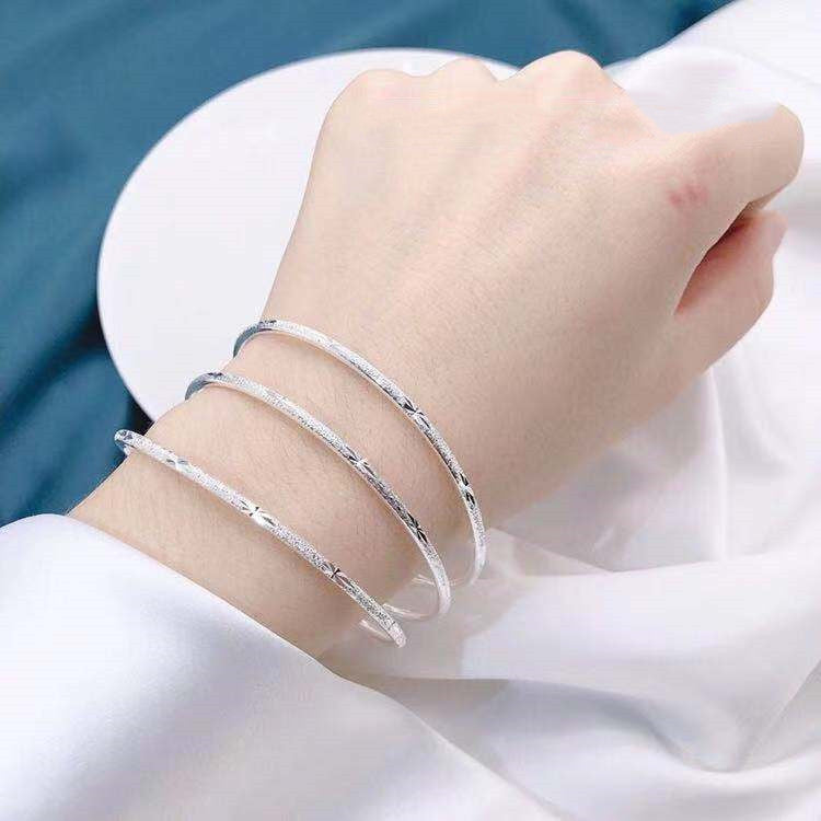 Damenarmband aus 925er Silber – Drei Kreise & Gipsophila