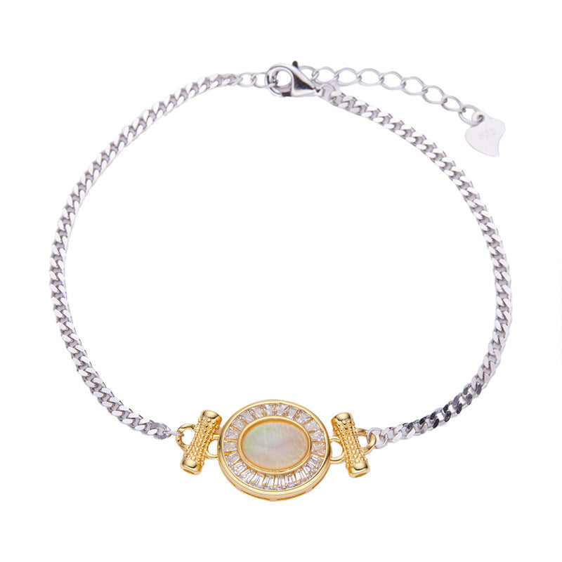 Celeste Opal Bracelet · Handgefasst · 925 Sterling Silber