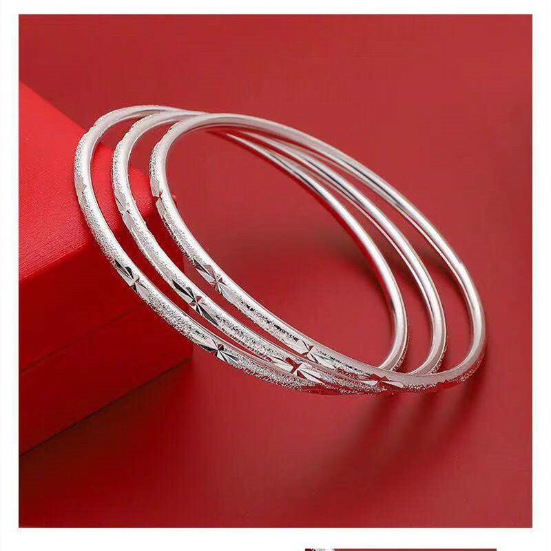 Damenarmband aus 925er Silber – Drei Kreise & Gipsophila